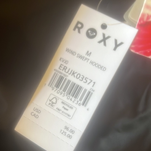 ROXY Wind Swift Hooded Black Puffer Jacket Women's Size M NWT - Picture 9 of 10